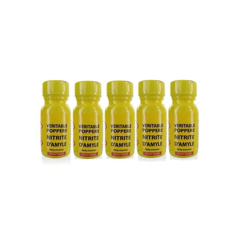 lot de 5 Poppers véritable au nitrite d'amyle - 13 ml