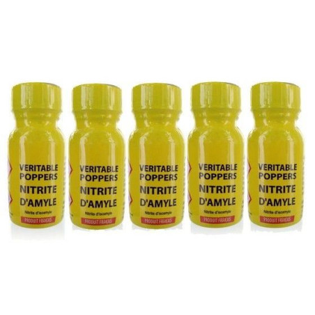 lot de 5 Poppers véritable au nitrite d'amyle - 13 ml