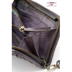 Pochette en cuir Noir